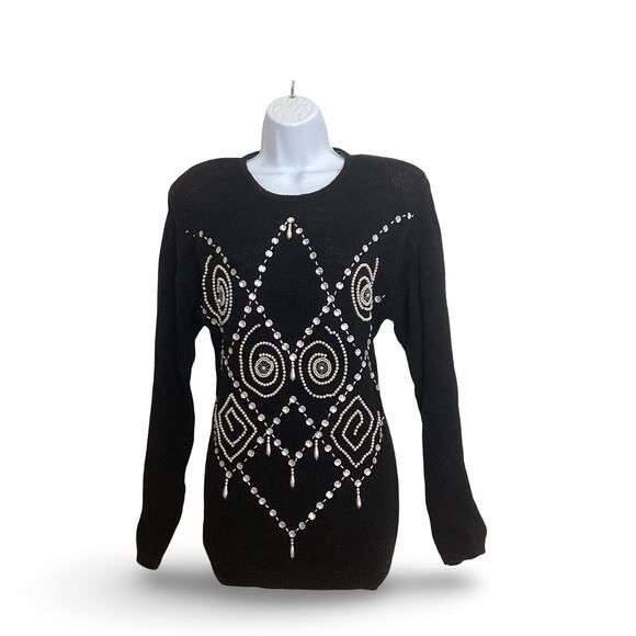 Crystal Kobe Holiday Beaded Sweater - Picture 1 of 6